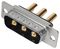 MHCDS3W3P2 - 3W3 Combination Power and Signal D Sub Plug, Vertical Solder Pins, 20A