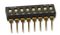 MCNDI-08S - DIP Switch, Low Profile, Slide Actuator, 8-Pole SPST, Raised