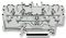 2002-1401 - 4 Conduct Through Terminal Block, Push in Cage Clamp, 35mm DIN Rail Mount, 22AWG to 12AWG, 800V, 24A, Grey