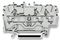 2002-1301 - 3 Conduct Through Terminal Block, Push in Cage Clamp, 35mm DIN Rail Mount, 22AWG to 12AWG, 800V, 24A, Grey
