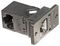 SGACK902SPM - Shielded Cat6A Female to Female Panel Mount Coupler, Silver - Rear Outlet 90° to Front Outlet