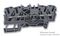 2002-1401 - 4 Conduct Through Terminal Block, Push in Cage Clamp, 35mm DIN Rail Mount, 22AWG to 12AWG, 800V, 24A, Grey