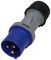 K9001BLU - 16A, 250V, Cable Mount CEE Plug, 2P+E, Blue, IP44