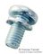 M36PRSTSSZ100- - M3 x 6mm Steel BZP Pan Head Pozidriv Machine Screws with Spring Washers, 100 Pack