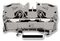 2010-1201 - 2 Conduct Through Terminal Block, Push in Cage Clamp, 35mm DIN Rail Mount, 20AWG to 6AWG, 800V, 57A, Grey