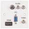 PELR0090 - 1 Gang Multimedia Wall Plate, HDMI / RCA / Composite / VGA / 3.5mm Sockets