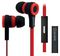 100.310UK - Rubberised Stereo Earphones with Handsfree, Red/Black