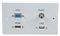 PELR0112 - 2 Gang Multimedia Plug and Play Wallplate  HDMI Socket, 15 Pin VGA Socket, 3.5mm Stereo Jack Socket and USB Type A Socket