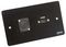 AVP423 - 2 Gang HDMI 2.0 & D-Shell Multimedia Face Plate, Black
