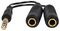 112.125UK - 6.35mm (1/4") Stereo Splitter Lead, 0.2m Black