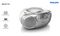 AZ127/12 - Portable CD Boombox with Dynamic Bass Boost, Silver