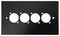 KPLD41.5 - 2 Gang 4 Socket Square XLR Wallplate, Black