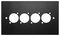 KPLD41.5 - 2 Gang 4 Socket Square XLR Wallplate, Black