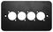 KPLD4.10 - 2 Gang 4 Socket Rounded XLR Wallplate, Black