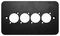 KPLD4.10 - 2 Gang 4 Socket Rounded XLR Wallplate, Black