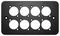 KPD8.10 - 2 Gang 8 Socket Rounded XLR Wallplate, Black