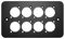 KPD8.10 - 2 Gang 8 Socket Rounded XLR Wallplate, Black