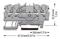 2000-1401 - 4 Conduct Through Terminal Block, Push in Cage Clamp, 35mm DIN Rail Mount, 24AWG to 16AWG, 800V, 13.5A, Grey
