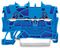 2001-1204 - 2 Conduct Through Terminal Block, Push in Cage Clamp, 35mm DIN Rail Mount, 22AWG to 14AWG, 800V, 17.5A, Blue