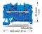 2001-1204 - 2 Conduct Through Terminal Block, Push in Cage Clamp, 35mm DIN Rail Mount, 22AWG to 14AWG, 800V, 17.5A, Blue