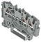 2001-1301 - 3 Conduct Through Terminal Block, Push in Cage Clamp, 35mm DIN Rail Mount, 22AWG to 14AWG, 800V, 17.5A, Grey
