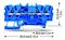 2001-1404 - 4 Conduct Through Terminal Block, Push in Cage Clamp, 35mm DIN Rail Mount, 22AWG to 14AWG, 800V, 17.5A, Blue