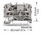 2002-1201 - 2 Conduct Through Terminal Block, Push in Cage Clamp, 35mm DIN Rail Mount, 22AWG to 12AWG, 800V, 24A, Grey