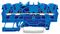 2002-1404 - 4 Conduct Through Terminal Block, Push in Cage Clamp, 35mm DIN Rail Mount, 22AWG to 12AWG, 800V, 24A, Blue