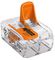 221-412 - 2 Pole Terminal Block / Splicing Connector with Orange Lever Lock, 4mm, 450V, 32A