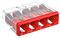 2773-404 - 4 Way PUSH WIRE® Splice Connector, 12AWG - 20AWG, 4mm, Red