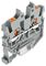 2250-1201 - 2 Conductor Through 15mm DIN Rail Terminal Block with Push-In Clamp and Push Button, 500V, 13A, 16AWG to 24AWG, Grey