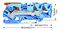 2106-5304 - 3 Conductor Through Terminal Block Lever, Push Button Cage Clamp, 35mm DIN Rail, 800V, 41A, 20AWG to 8AWG, Blue