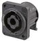 NL2MDXX-H-3 - 2 Pole SpeakON Chassis Plug Connector, Black D Size Flange, Horizontal PCB Mount