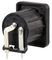 NL2MDXX-H-3 - 2 Pole SpeakON Chassis Plug Connector, Black D Size Flange, Horizontal PCB Mount