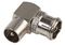 PROCON40 - Coax Plug to Coax Socket Adaptor, Right Angle, 75 Ohm, Pack of 50