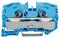 2016-1204 - 2 Conduct Through Terminal Block, Push in Cage Clamp, 35mm DIN Rail Mount, 20AWG to 4AWG, 800V, 76A, Blue