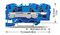 2006-1304 - 2 Conduct Through Terminal Block, Push in Cage Clamp, 35mm DIN Rail Mount, 20AWG to 8AWG, 800V, 41A, Blue