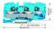 2010-1304 - 3 Conduct Through Terminal Block, Push in Cage Clamp, 35mm DIN Mount Rail, 20AWG to 6AWG, 800V, 57A, Blue