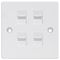 KP-K4 - 1 Gang Shuttered Faceplate for 4 Keystone Modules, White