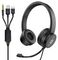 24-1532 - HP532 3-in-1 USB/USB-C/3.5mm Stereo Headset with Boom Microphone, Black