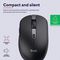 24819 - Ozaa Compact Multi-Device Rechargeable Wireless Optical Mouse, Black