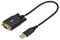 1P1FFCN-USB-SERIAL - USB to Null Modem Serial Adaptor Cable with LED Indicators, 0.3m