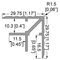 E0875/2000 - 2m Double Angle Extrusion Aluminium Edging Profile 10.5mm