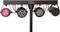 DJLIGHT85LED - 4 Way Light Stand Set with PAR Projector, Strobe, Moon & Laser