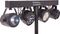 DJLIGHT85LED - 4 Way Light Stand Set with PAR Projector, Strobe, Moon & Laser