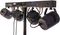DJLIGHT85LED - 4 Way Light Stand Set with PAR Projector, Strobe, Moon & Laser