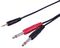 PLS00655 - 3.5mm Stereo Jack to 2x 6.35mm Mono Jack Adaptor Lead, 1m