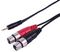 PLS00686 - 3.5mm Stereo Jack to 2x 3-Way XLR-F Lead, 3m