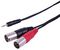 PLS00689 - 3.5mm Stereo Jack to 2x 3-Pin XLR-M Lead, 0.5m