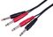 PLS00768 - 2x 6.35mm 1/4" Male Jack to Jack Mono Lead, 1.5m